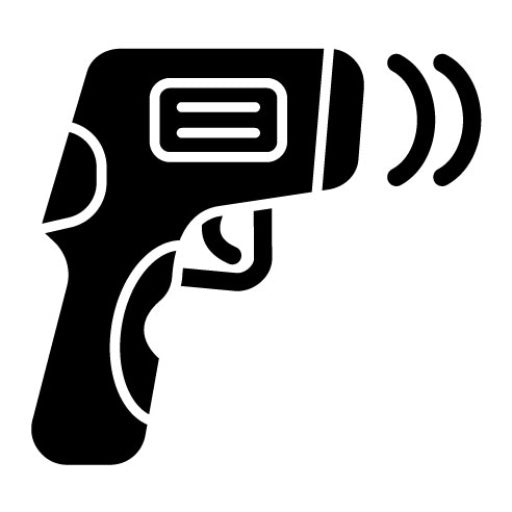 Thermometer Gun Glyph Icon