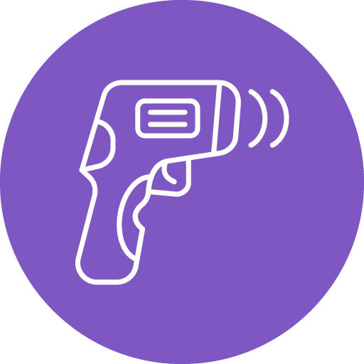 Thermometer Gun Line Circle Icon