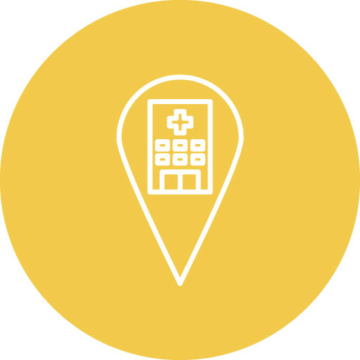 Hospital Location Line Circle Icon