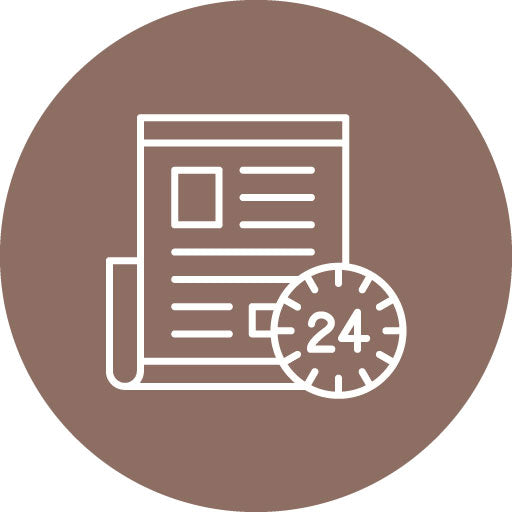 24 Hours News Line Circle Icon