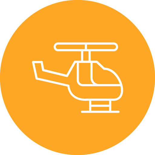 Media Helicopter Line Circle Icon