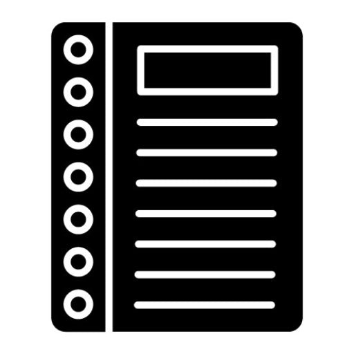 Notebook Glyph Icon | News and Media