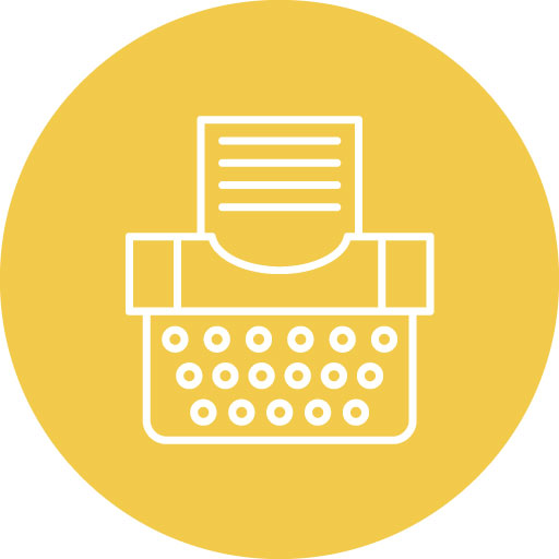 Typewriter Line Circle Icon