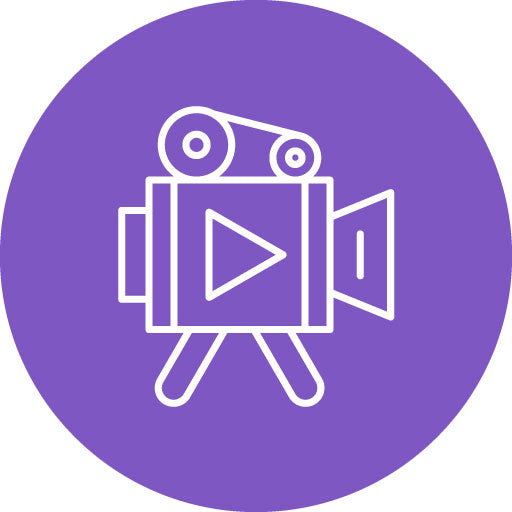 Video Camera Line Circle Icon