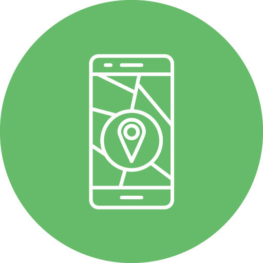 Mobile GPS Line Circle Icon