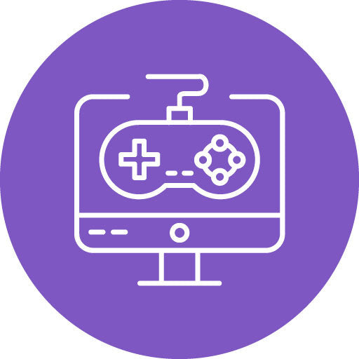 Game Console Line Circle Icon