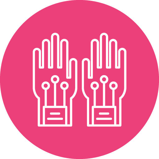 Wired Gloves Line Circle Icon