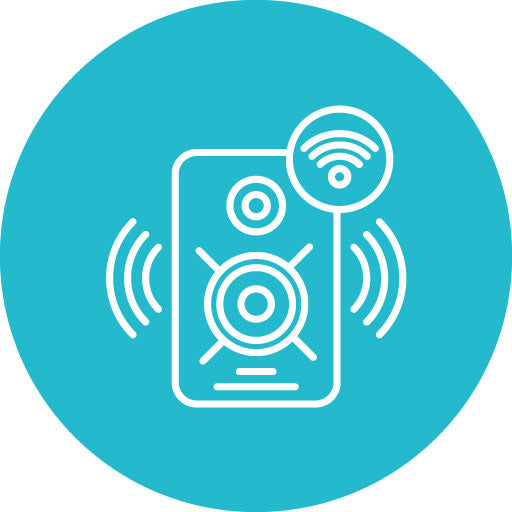 Smart Speaker Line Circle Icon