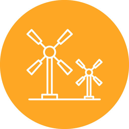 Technology Windmill Line Circle Icon