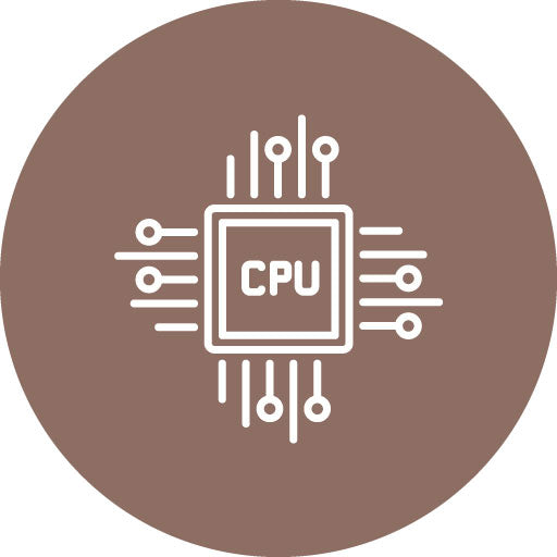 CPU Processor Line Circle Icon