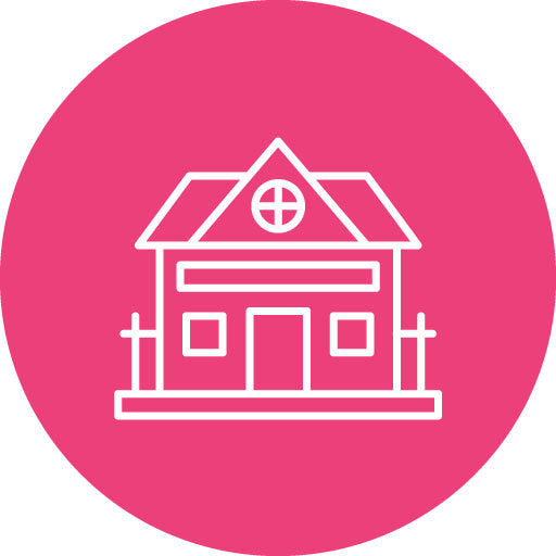Cottage Line Circle Icon