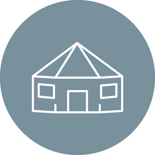 Yurt Line Circle Icon