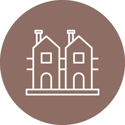 Dutch House Line Circle Icon