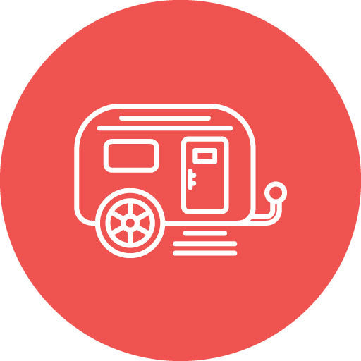 Caravan Line Circle Icon