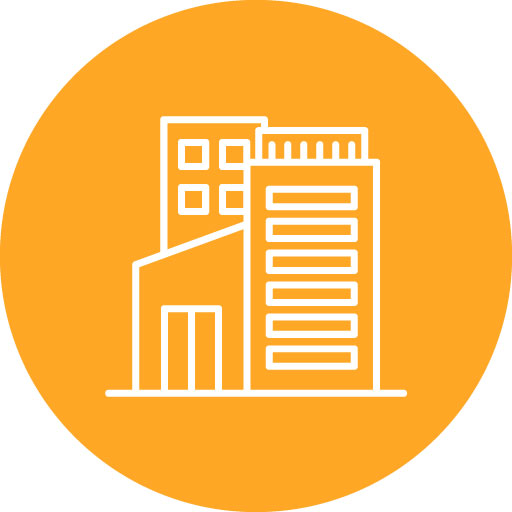 Skyscraper Line Circle Icon