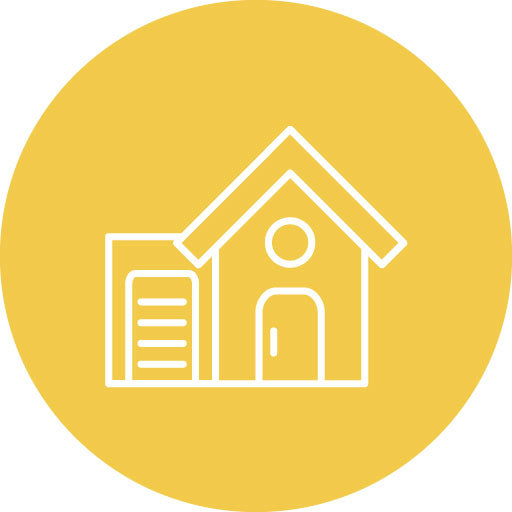 Detached House Line Circle Icon