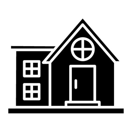 Bungalow Glyph Icon | Type of Houses