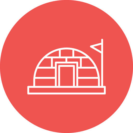 Igloo House Line Circle Icon