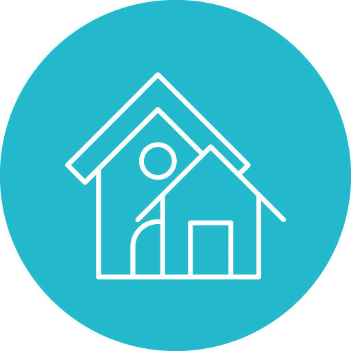 Condominium House Line Circle Icon