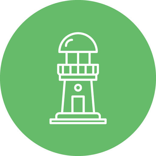 Lighthouse Line Circle Icon