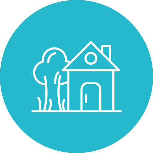 Tree House Line Circle Icon