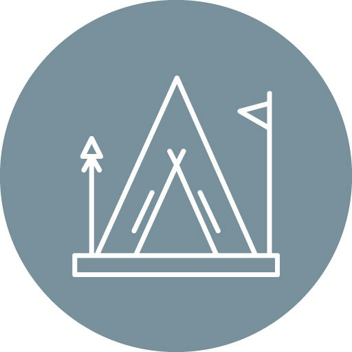 African Tent Line Circle Icon