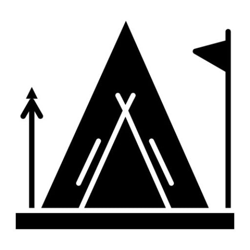 African Tent Glyph Icon
