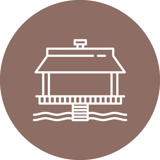 Hawaii House Line Circle Icon