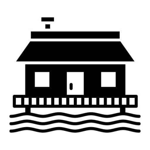 Beach House Glyph Icon | Type of Houses