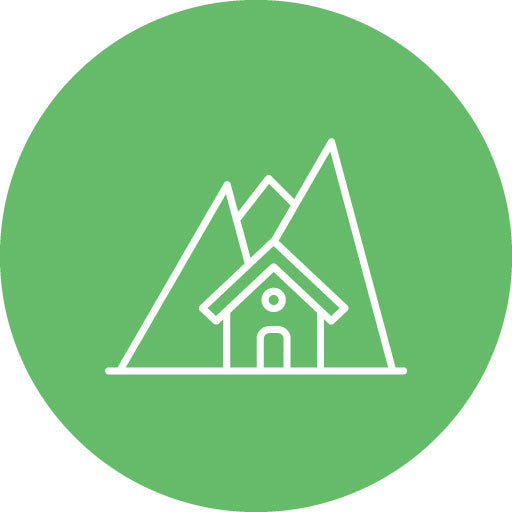 Mountain House Line Circle Icon