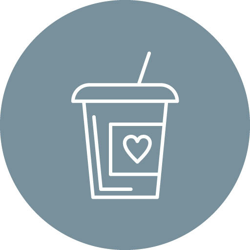 Coffee Cups Line Circle Icon