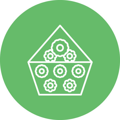 Flower Basket Line Circle Icon