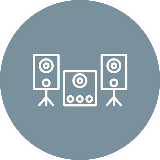 Sound System Line Circle Icon