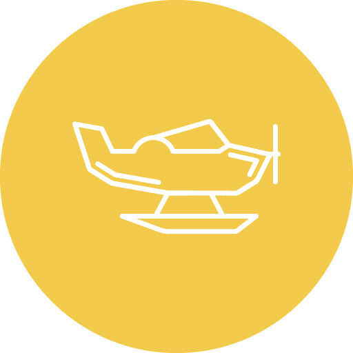 Seaplane Line Circle Icon