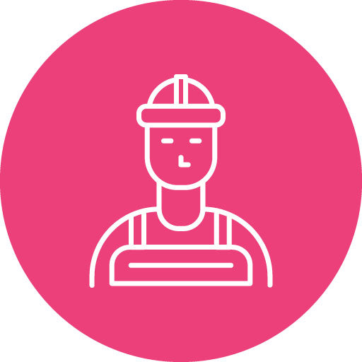 Worker Line Circle Icon