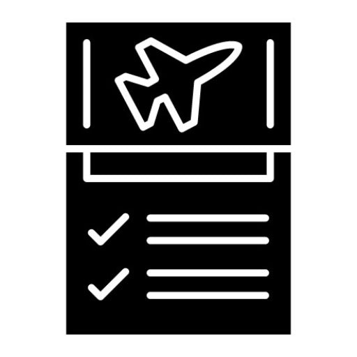 Flight Checklist Glyph Icon