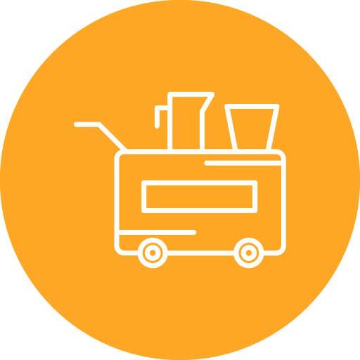 Airplane Food Trolley Line Circle Icon