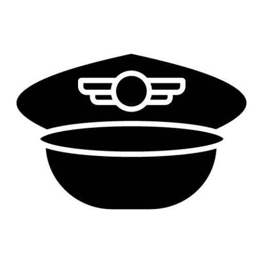 Pilot Hat Glyph Icon