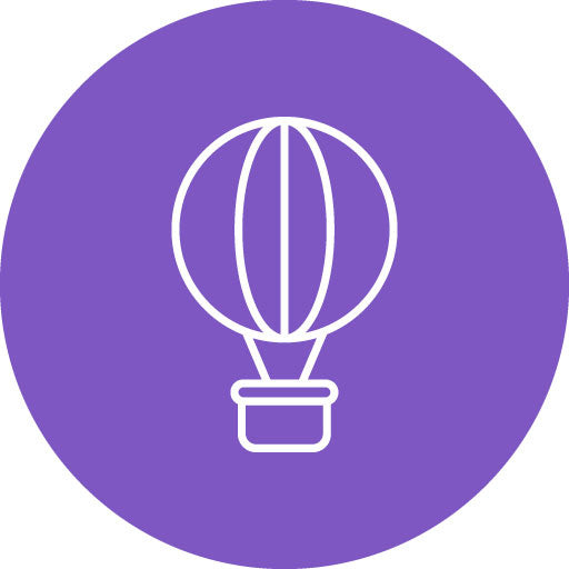 Air Balloon Line Circle Icon