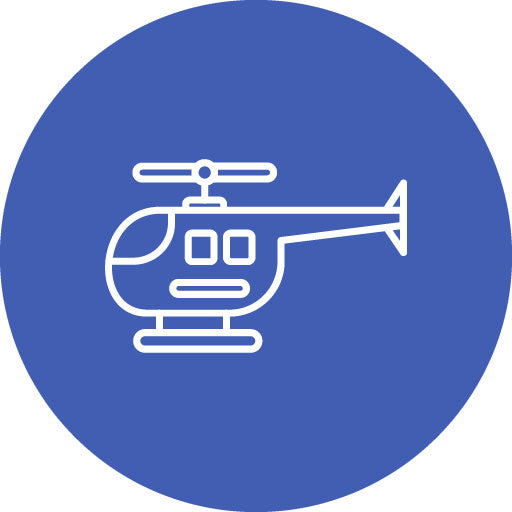 Helicopter Line Circle Icon