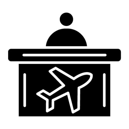 Flight Check In Glyph Icon