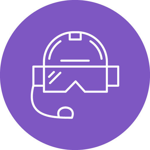 Pilot Helmet Line Circle Icon