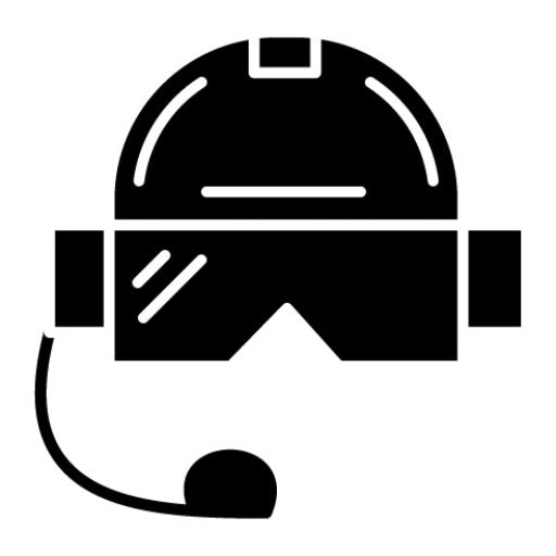 Pilot Helmet Glyph Icon
