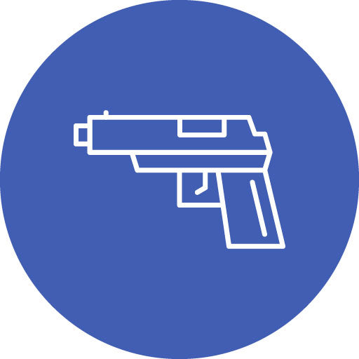 Gun Line Circle Icon