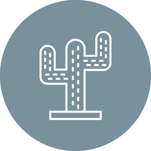 Cactus Line Circle Icon