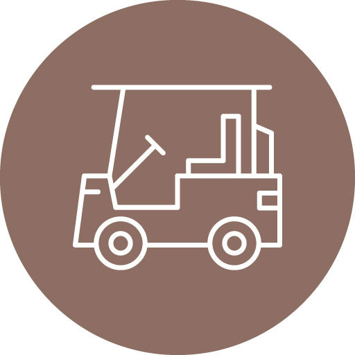 Gold Cart Line Circle Icon