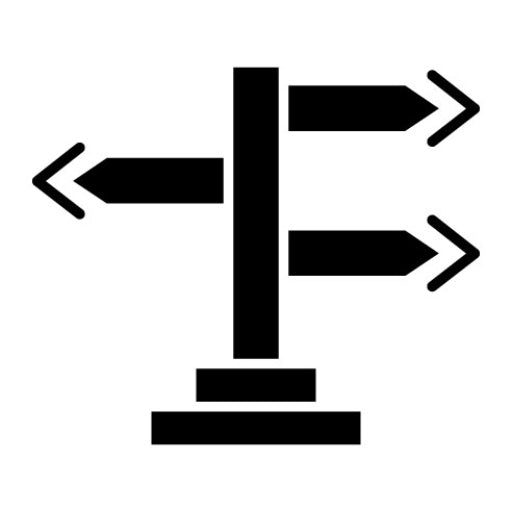 Directional Sign Glyph Icon