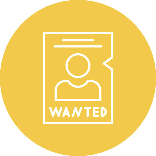 Wanted Line Circle Icon