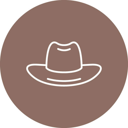 Cowboy Hat Line Circle Icon