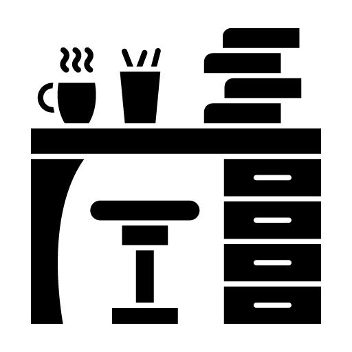Study Table Glyph Icon